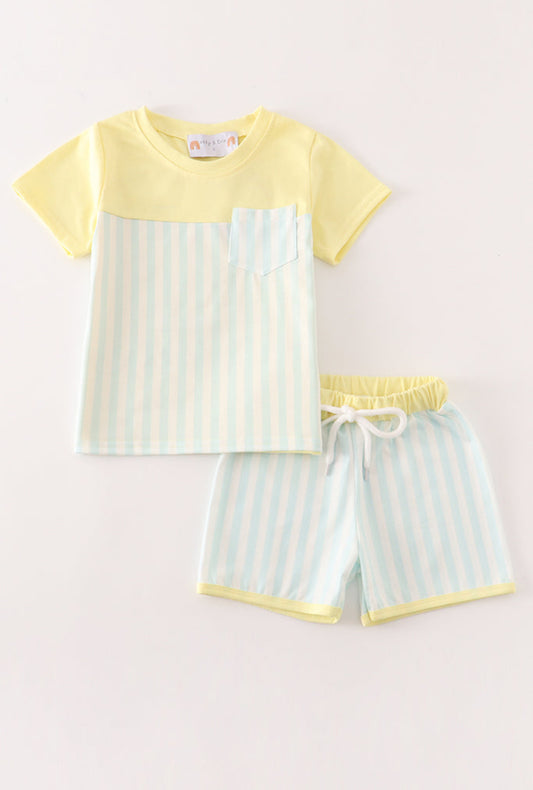 Blue Stripe Boy Set