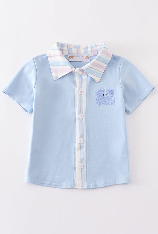 Crab French Knot Boy Shirt