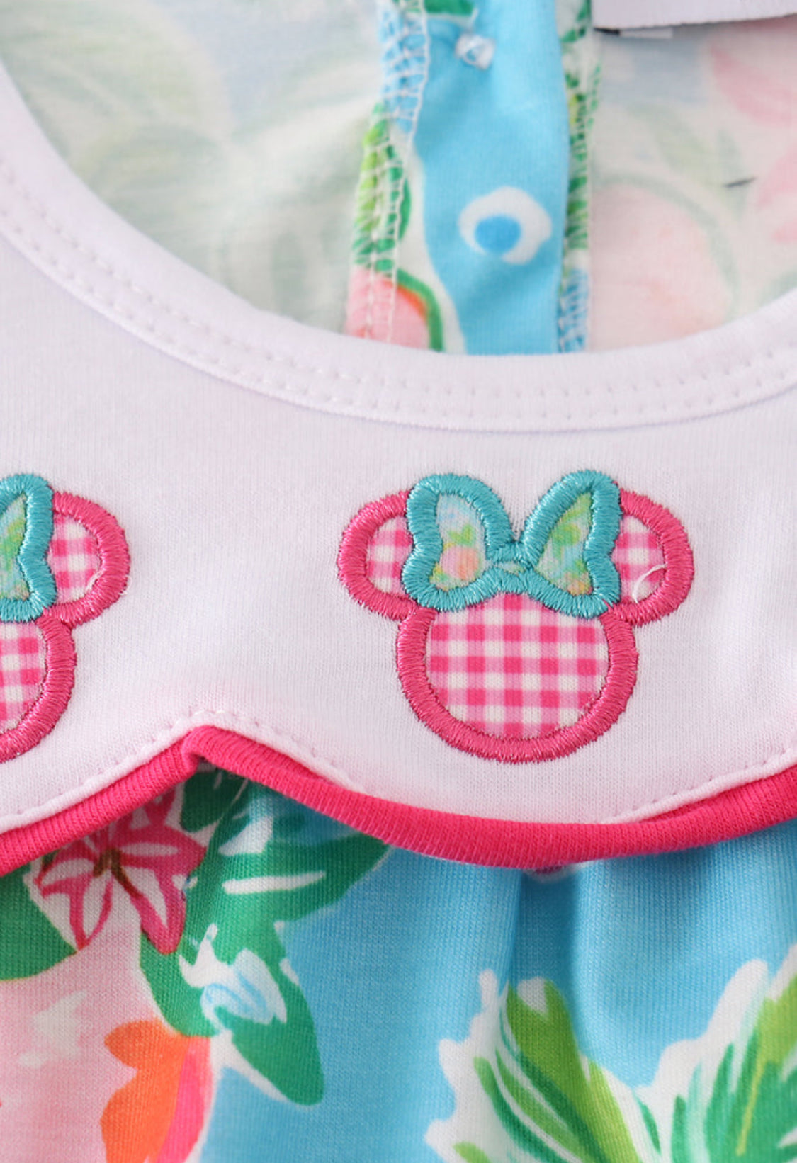 Green Floral Character Appliqué Girl’s Bubble