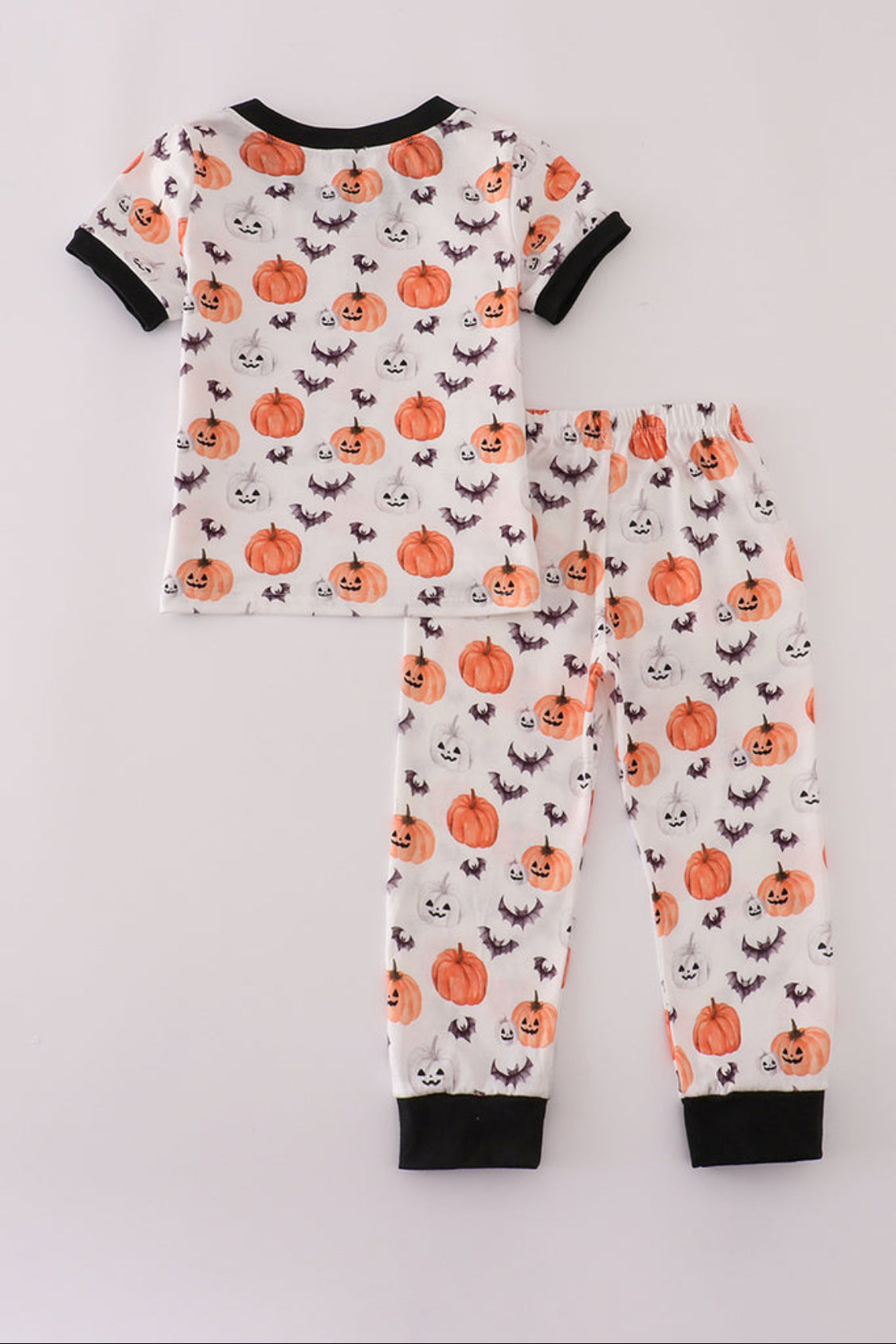 Black Pumpkin Print Boy’s Pants Set