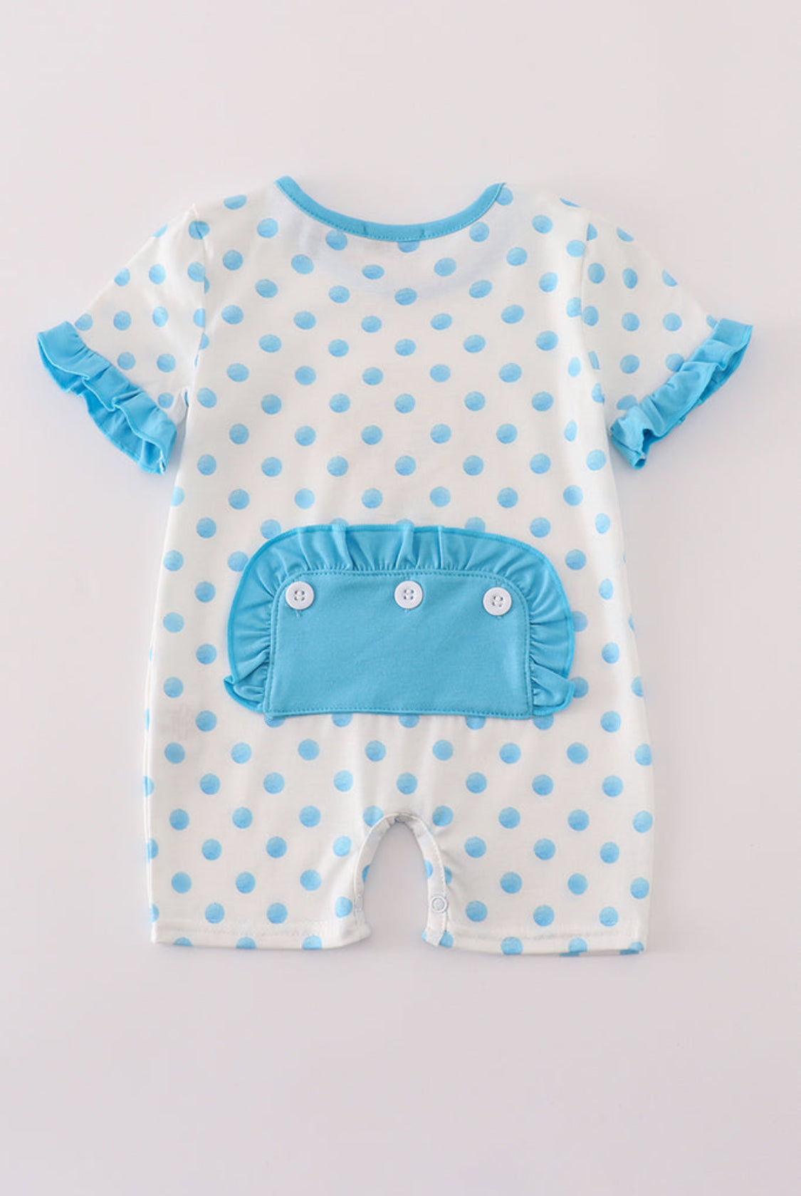 Blue Character Appliqué Girl’s Romper