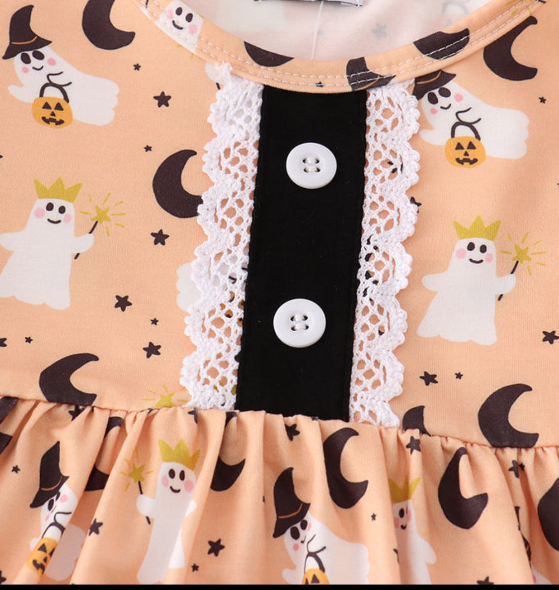 Halloween Ghost Girl Ruffle Pants Set