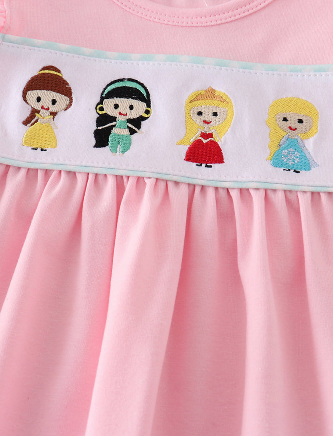 Pink Princess Embroidery Girl’s Dress