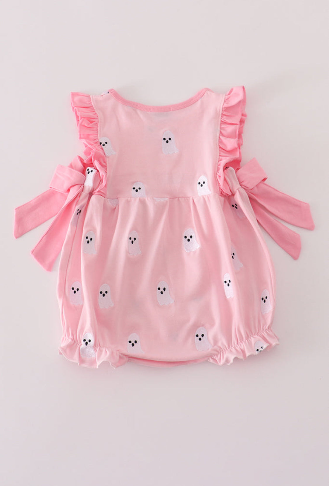 Pink Ghost Embroidery Ruffle Girl’s Bubble