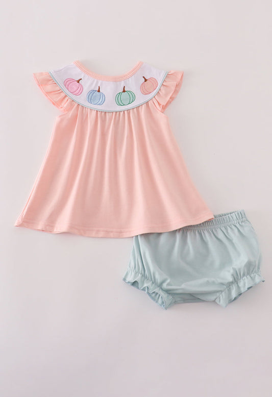 Pink Embroidery Girl’s Bloomer Set