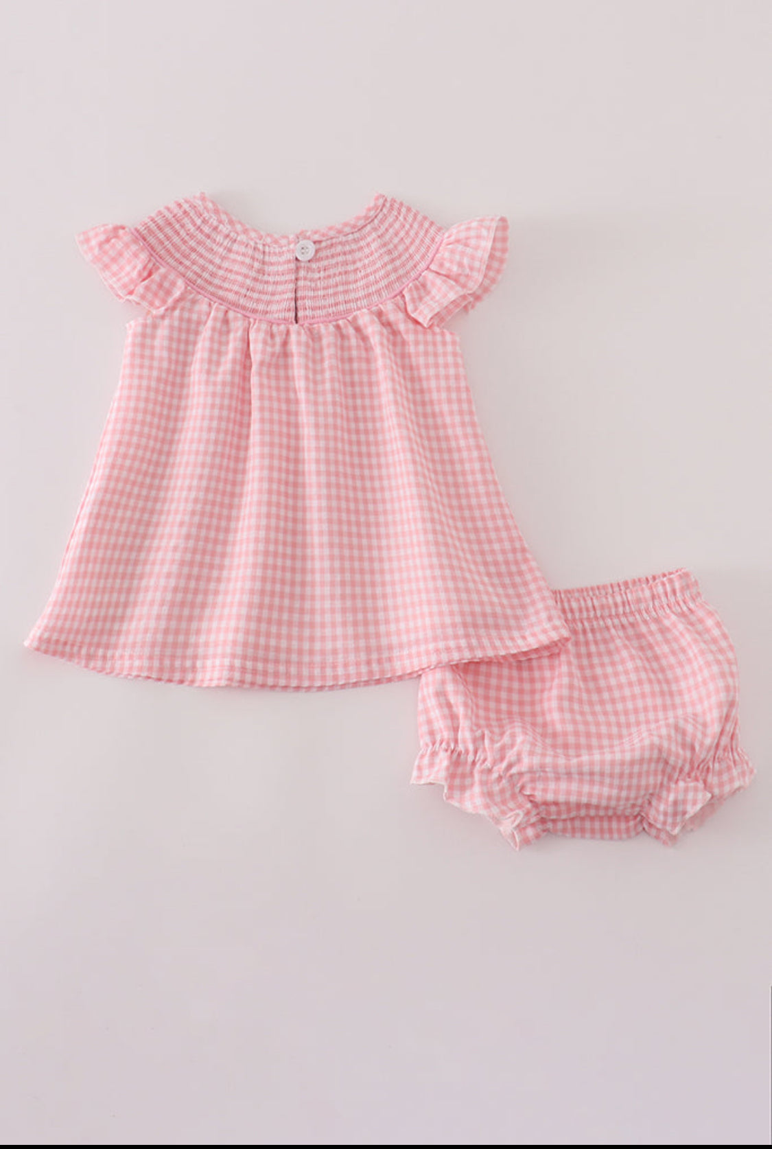 Pink Floral Smocked Girl’s Bloomer Set