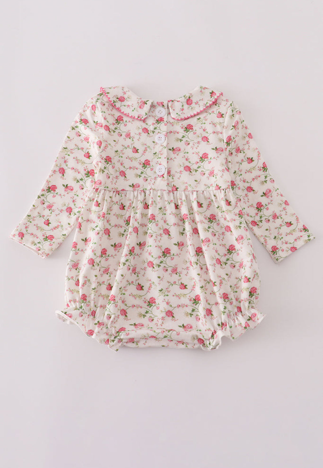 Pink Rose Hand Smocked Girl’s Bubble