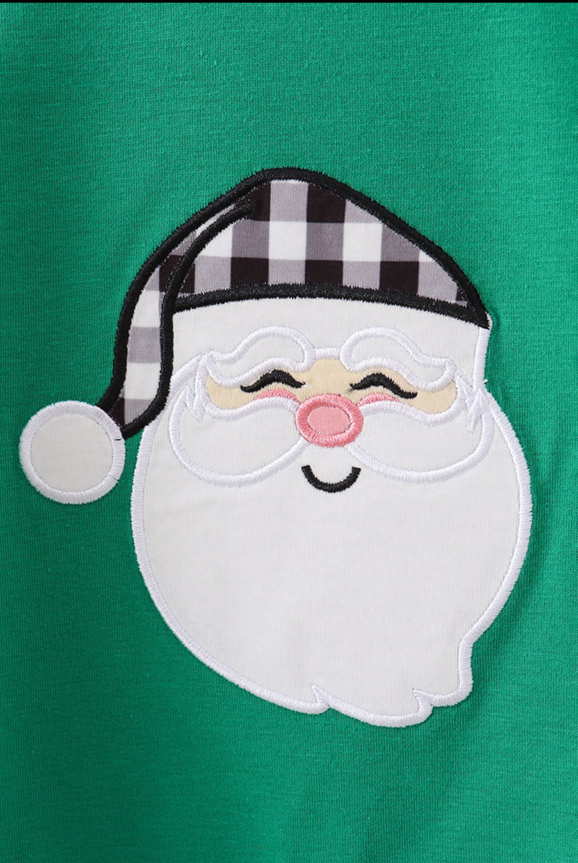 Green Santa Claus Appliqué Boy’s Romper