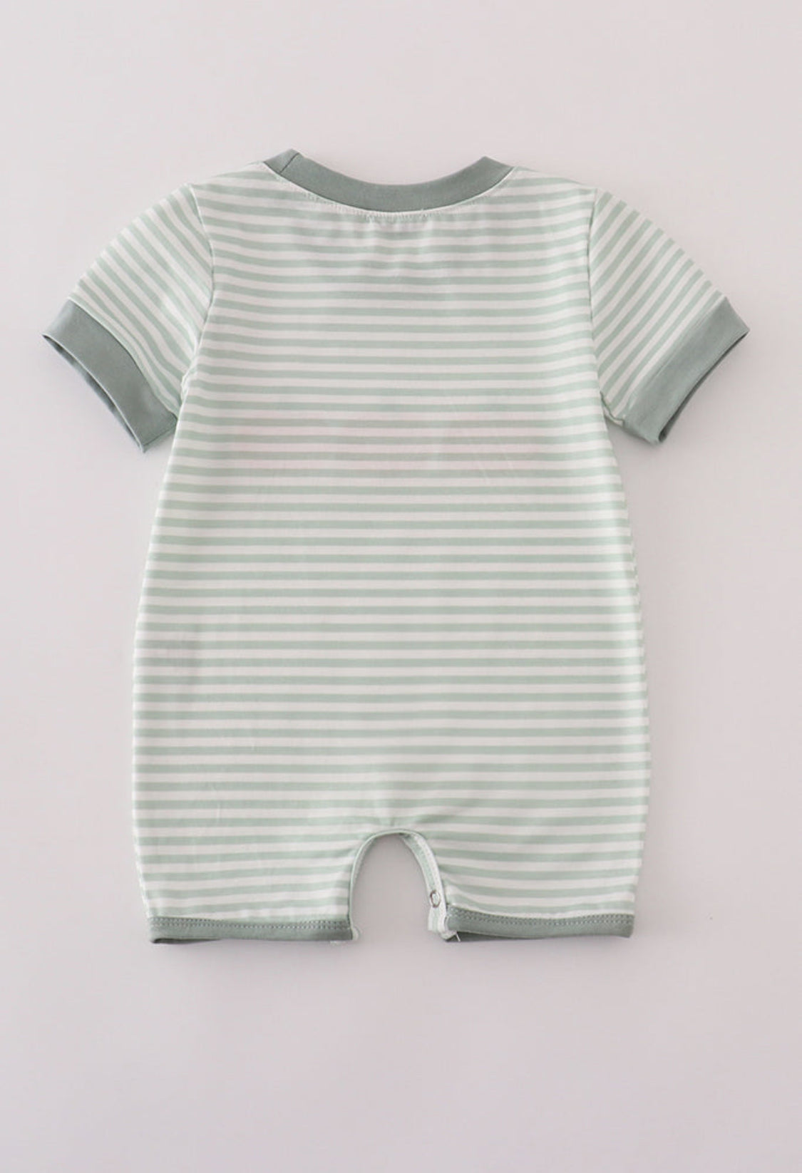 Sage Stripe French Knot Boy’s Romper