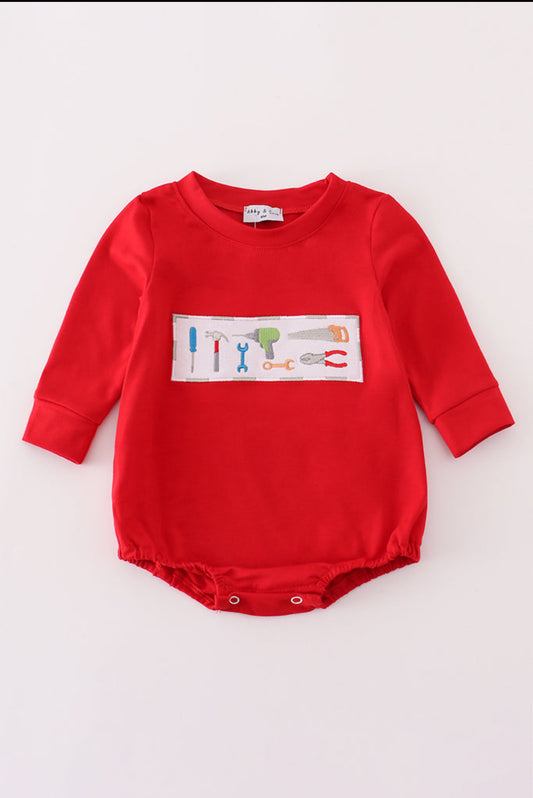 Red Toolbox Embroidery Boy’s Bubble