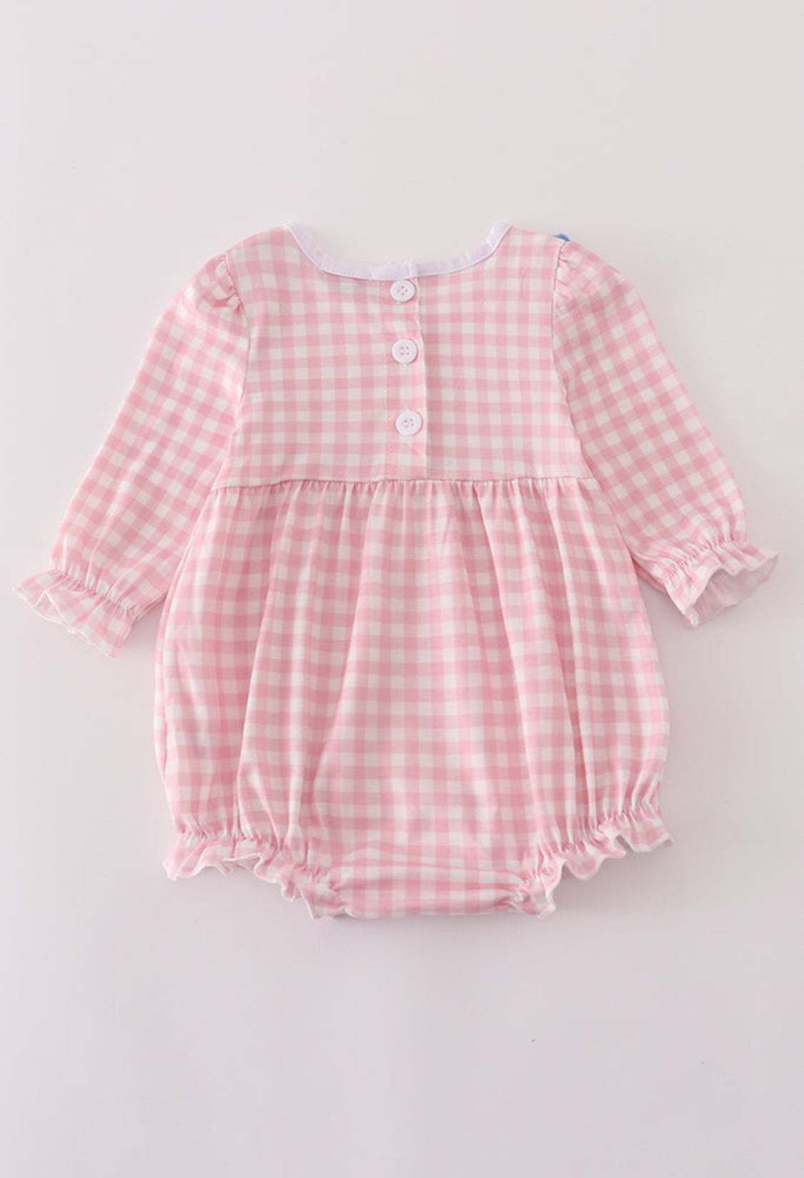 Pink Princess Castle Embroidery Gingham Girl’s Bubble