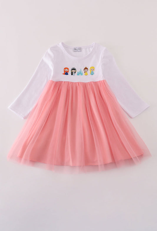 Pink Princess Embroidery TuTu Dress