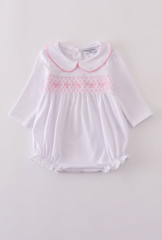 Pink Bow Smocked Girl’s Bubble
