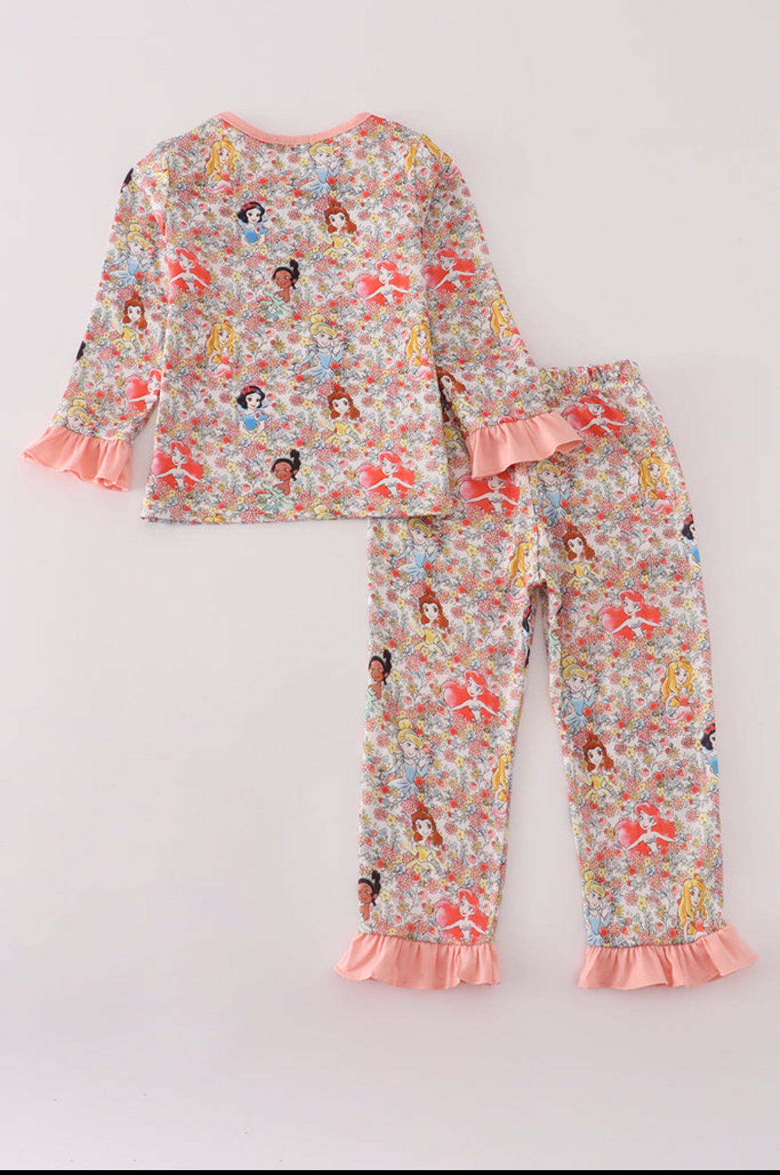 Princess Floral Print Girl’s Pajamas Set