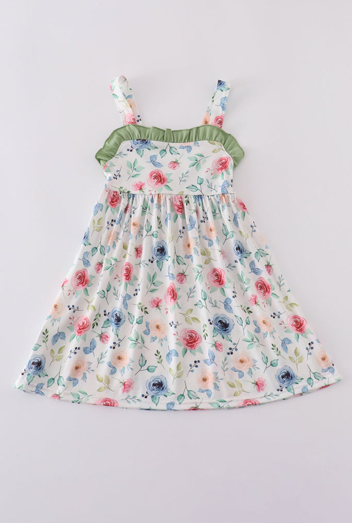 Green Garden Rose Dress