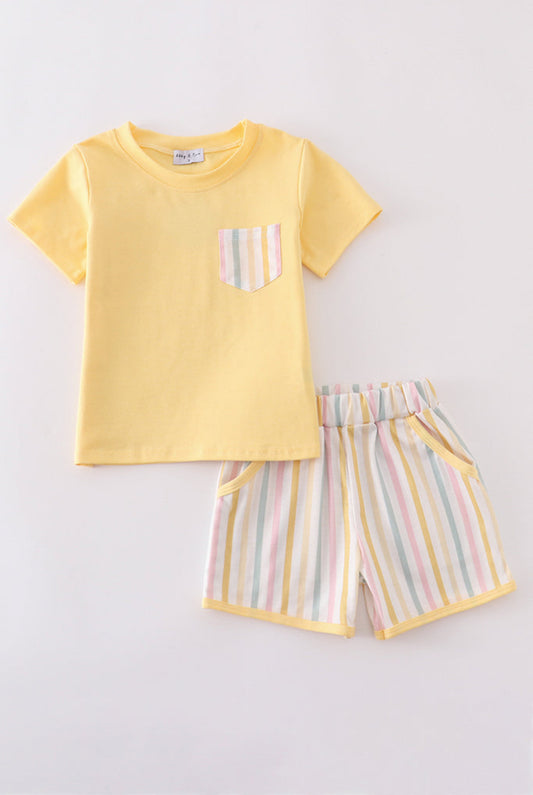 Rainbow Stripe Boy’s Short Set