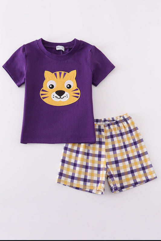 Purple/Yellow Tallassee Tigers Boy’s Short Set.