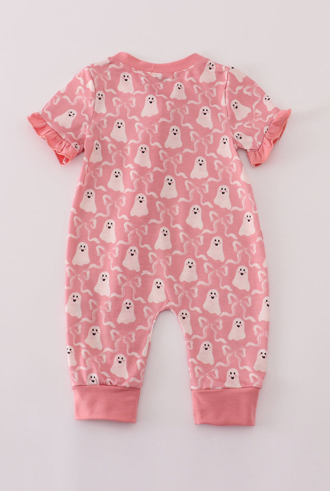 Halloween Ghost Print Ruffle Girl’s Romper