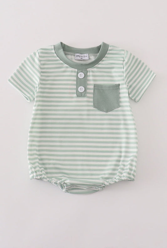 Green Stripe Pocket Boy’s Bubble