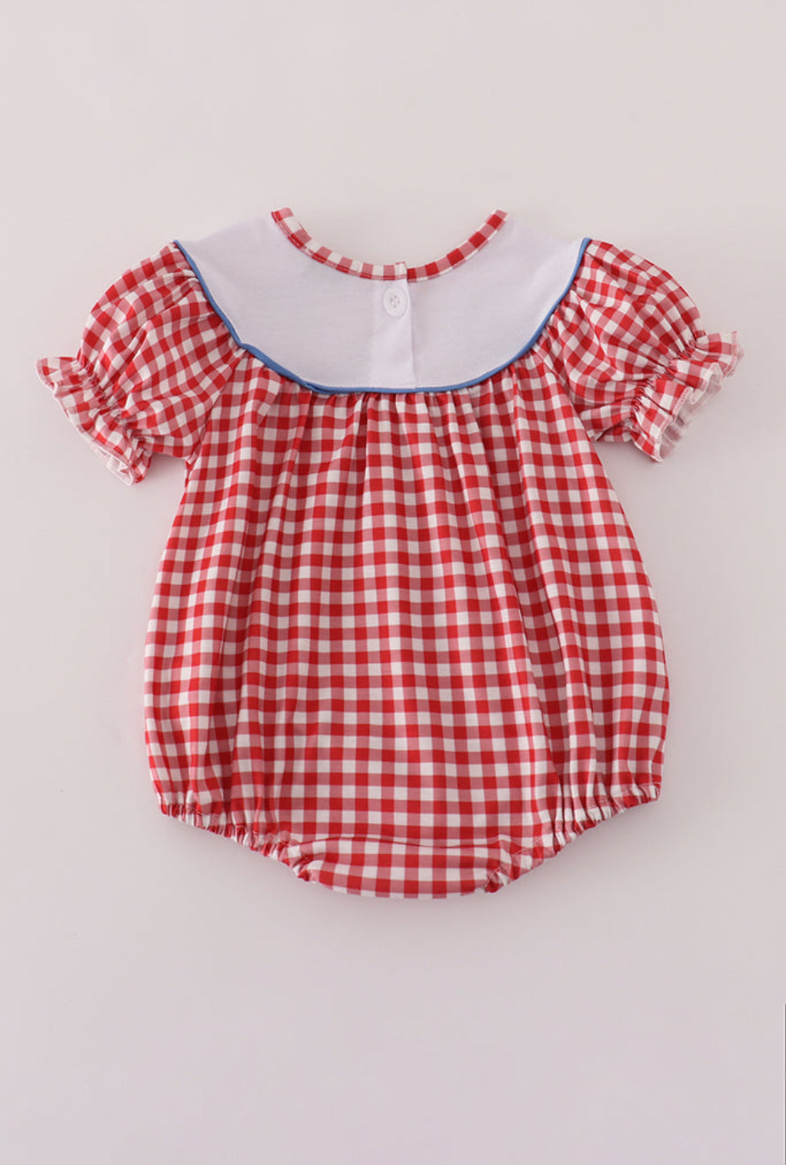 Red Tractor Embroidery Gingham Girl’s Bubble