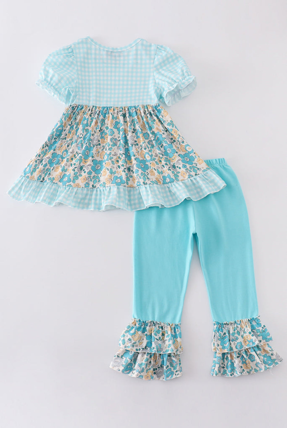Blue Aqua Meadow Girl’s Pant Set