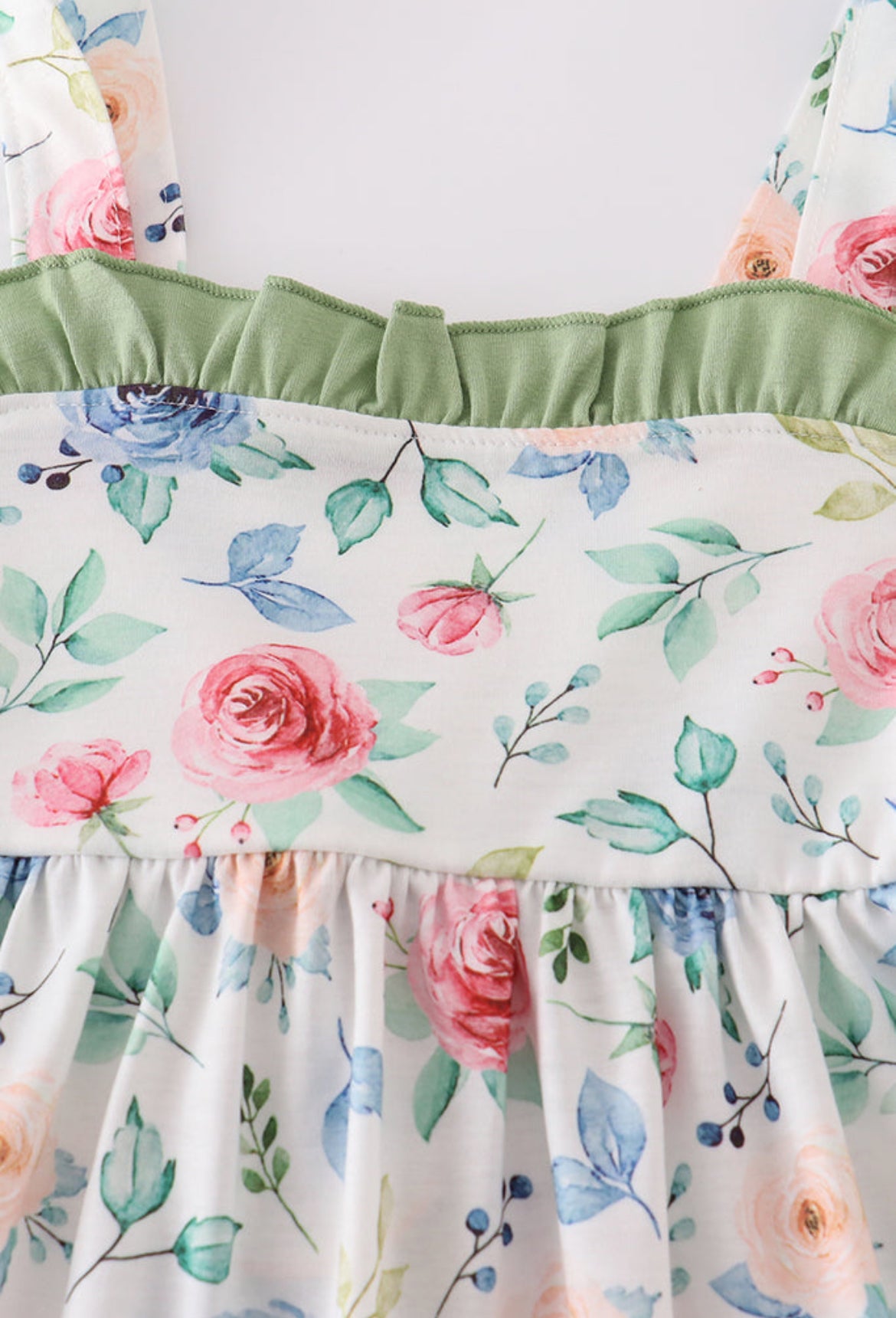 Green Garden Rose Dress