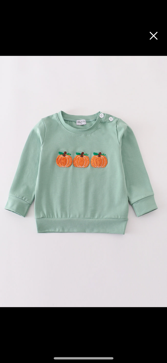 Sage Pumpkin French Knot Boy’s Top