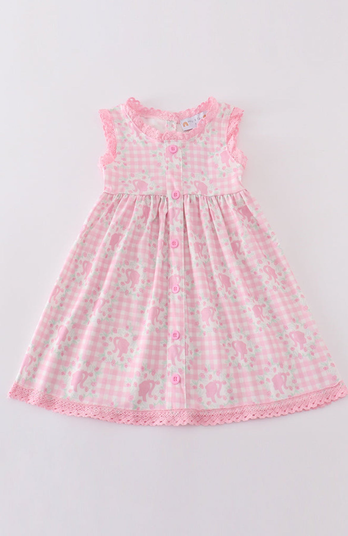 Girl’s Pink Barbie Print Dress