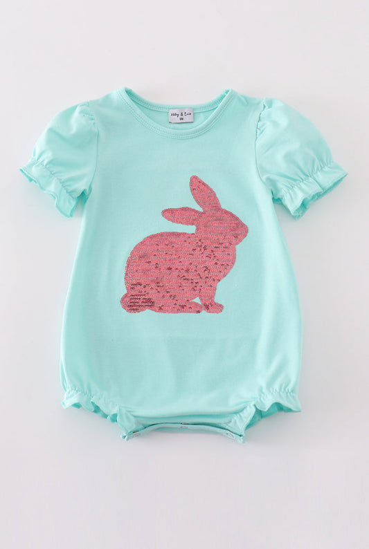 Mint Bunny Sequin Girl Bubble Set
