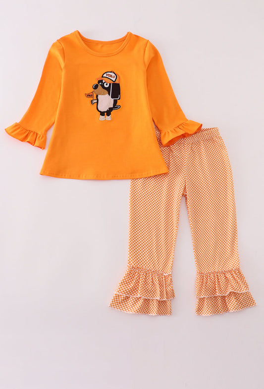 Orange Tennessee GoVols Appliqué Ruffle Girl’s Pants Set