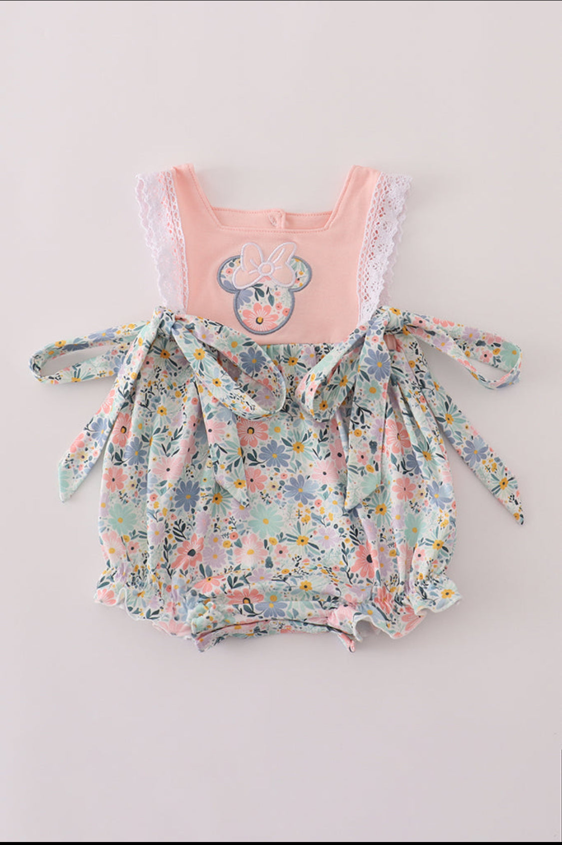 Pink Floral Character Appliqué Girl’s Bubble