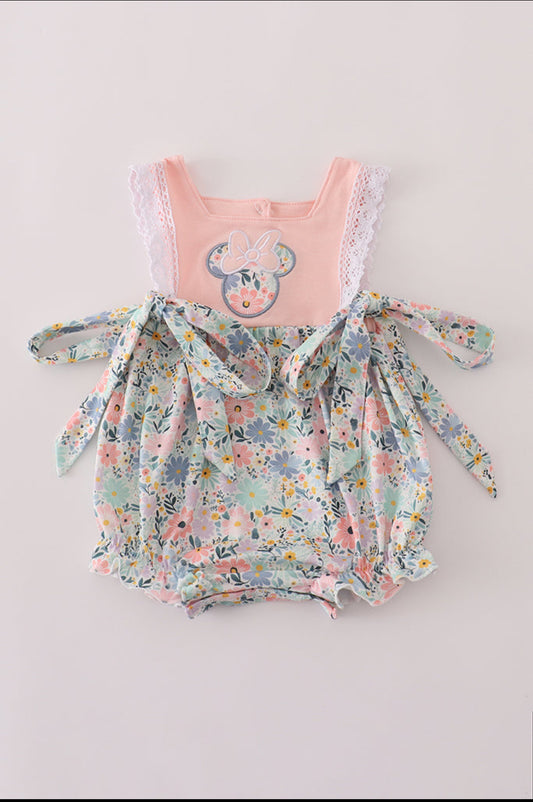 Pink Floral Character Appliqué Girl’s Bubble