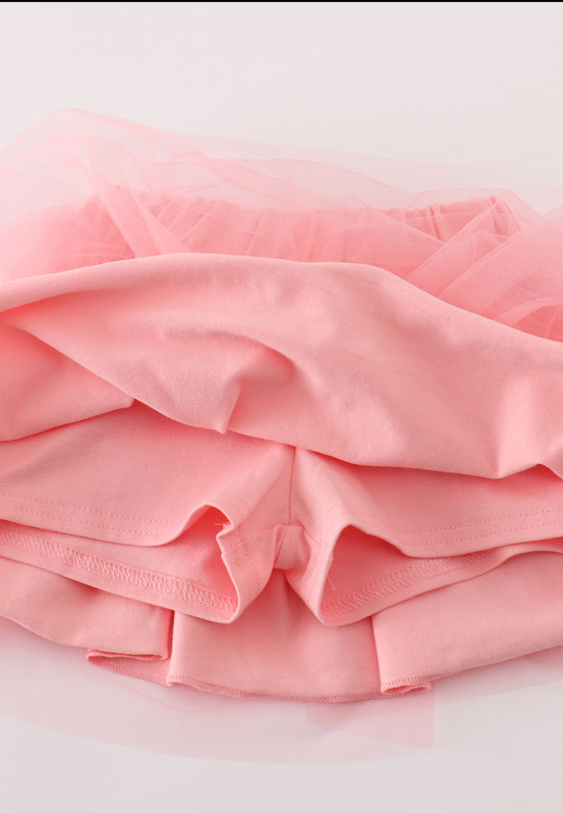Pink Princess Embroidery TuTu Skort Set