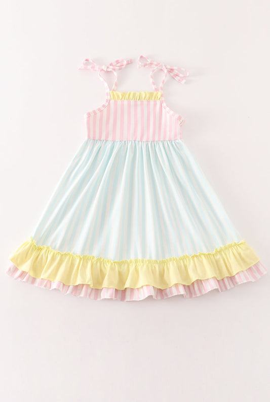 Multicolored Stripe Strap Dress