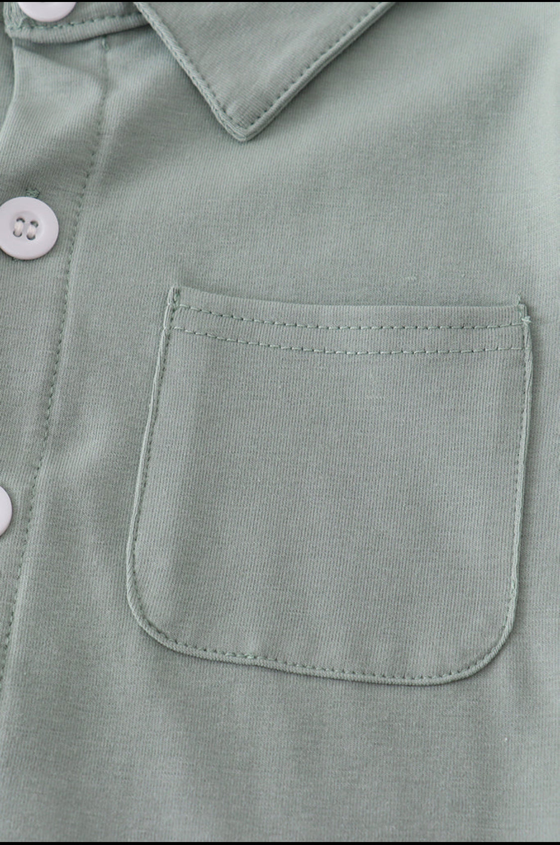 Sage Button Down Boys Top