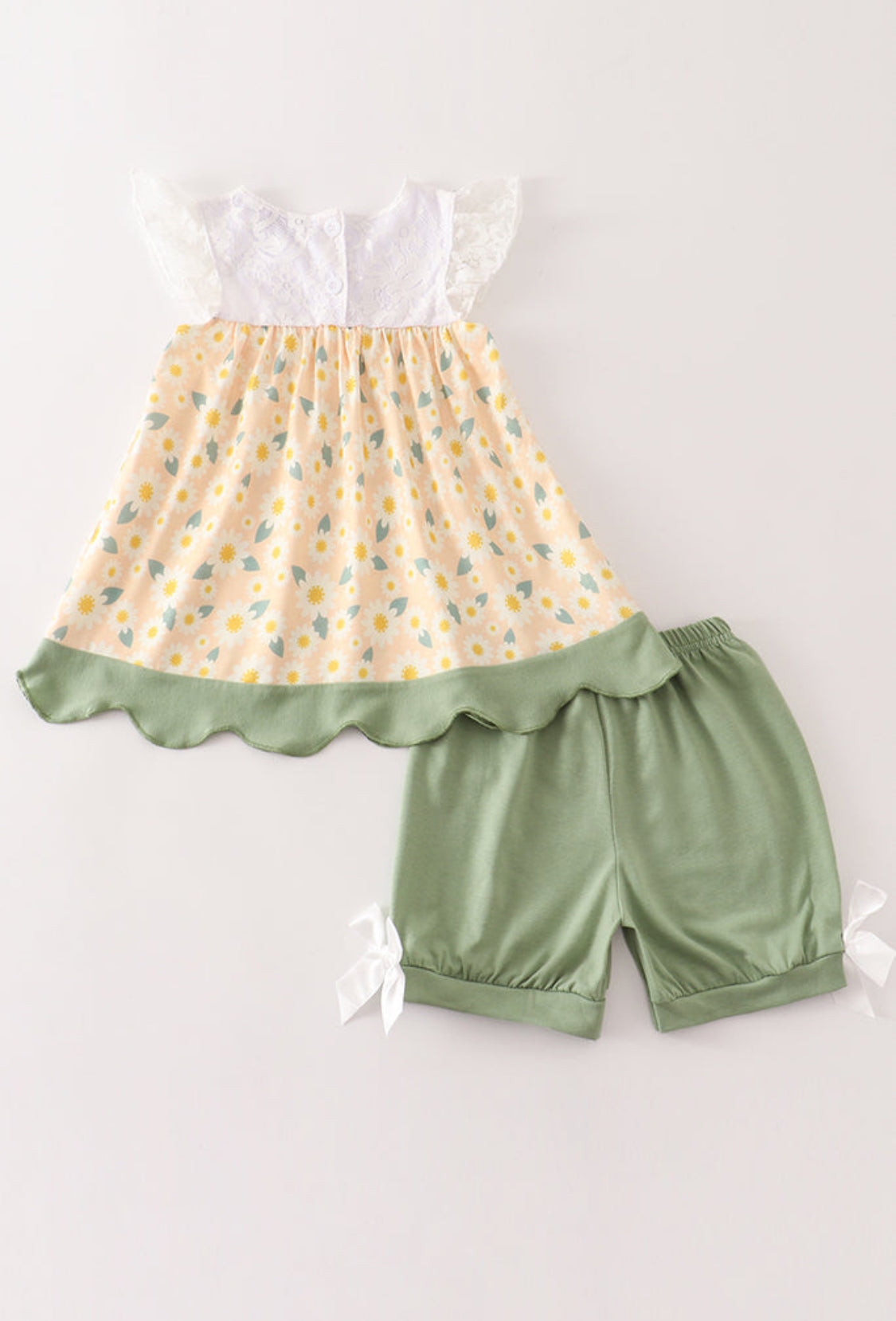 Yellow Floral Lace Girl’s Set