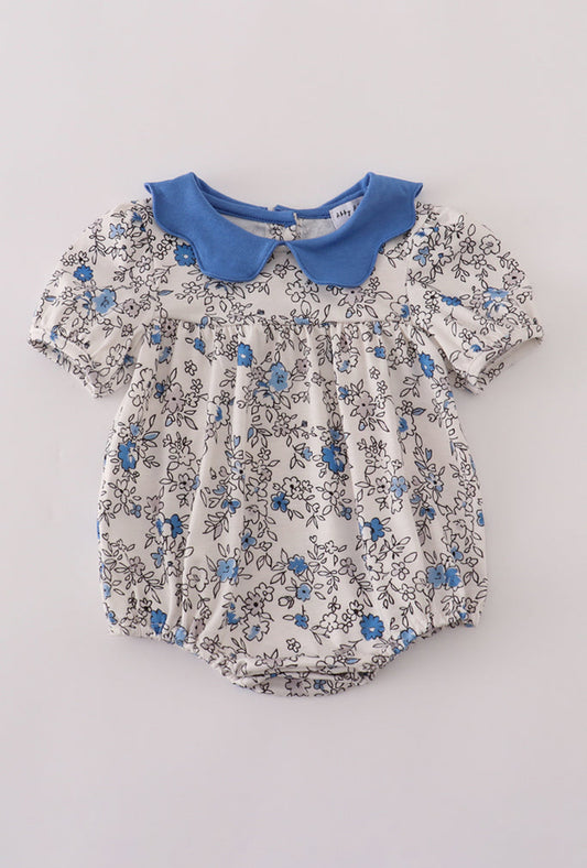 Blue Vintage Floral Print  Girl’s Bubble