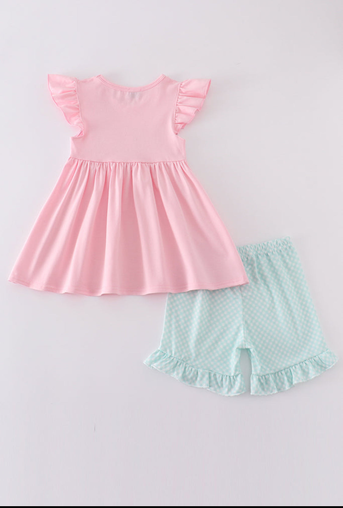 Pink Princess Embroidery Girl’s Short Set
