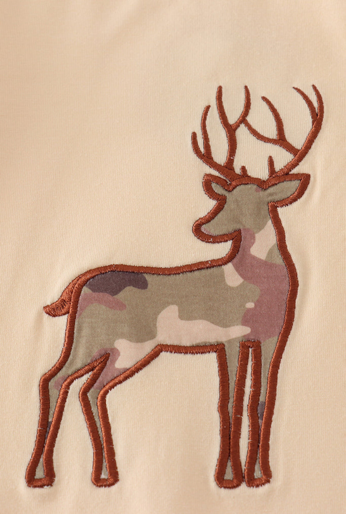 Camouflage Deer Appliqué Girl Ruffle Romper