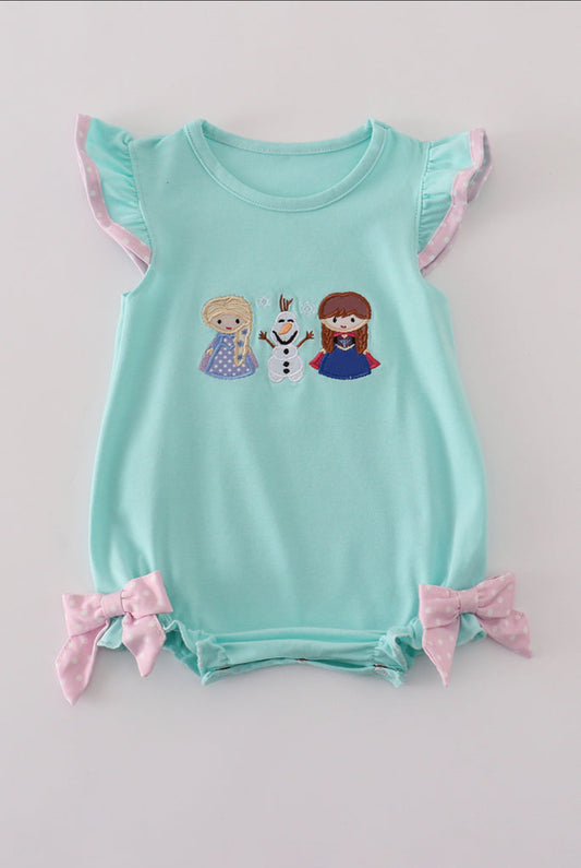 Blue Character Appliqué Girl’s Bubble