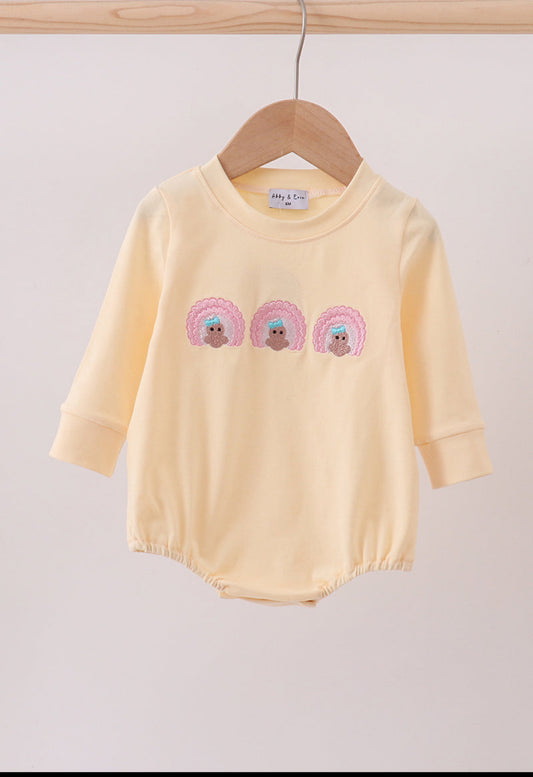 Beige Turkey Embroidery Girl’s Bubble