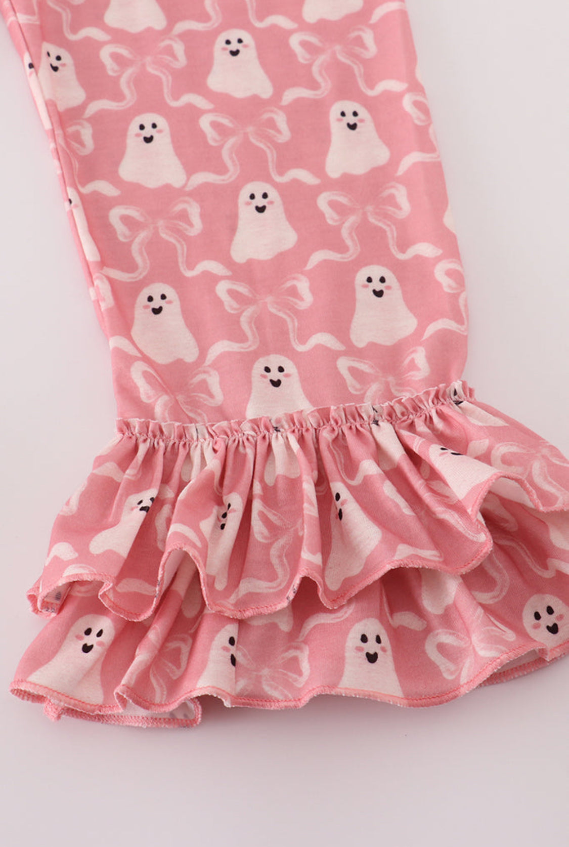 Halloween Ghost Embroidery Ruffle Girl’s Pants Set