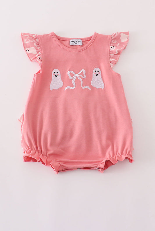 Halloween Ghost Embroidery Ruffle Girl’s Bubble