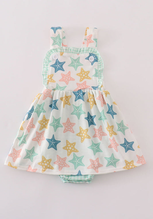 Blue Seashell Bow Ruffle Girl’s  Bubble