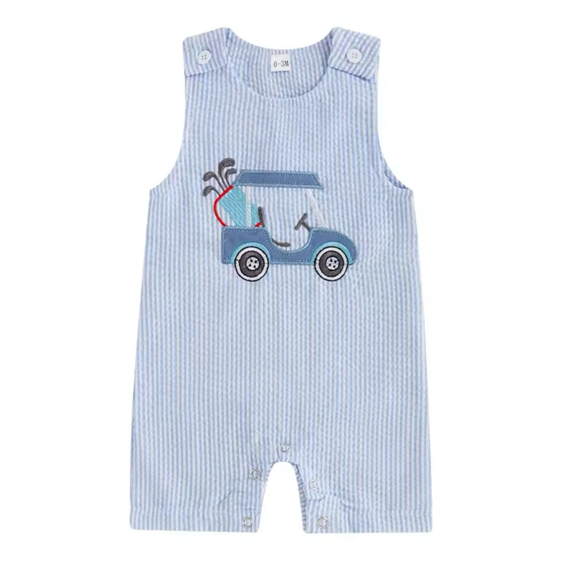 Boy’s Striped “Little Golfer” Romper