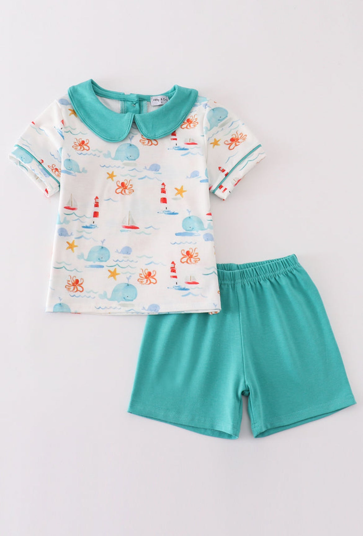 Boy’s Whale and Lighthouse Short Set