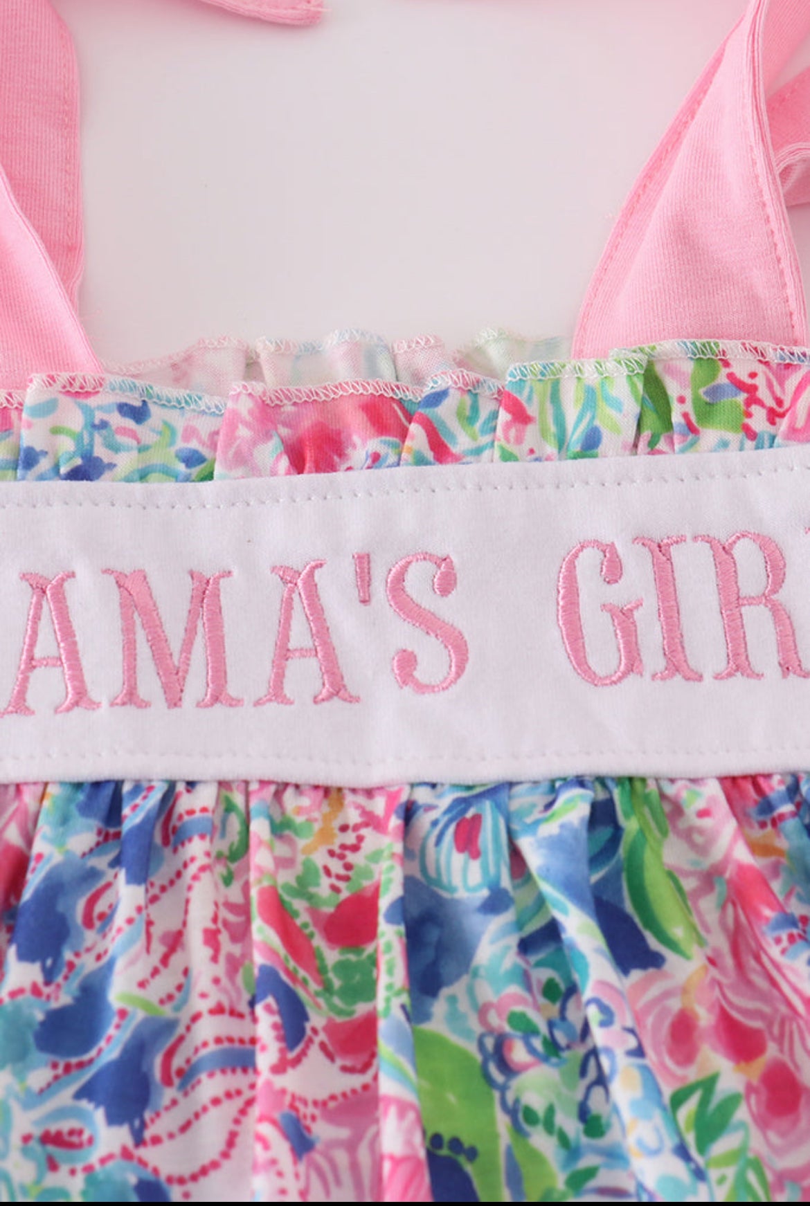 Girl’s “Mama’s Girl” Embroidered Dress