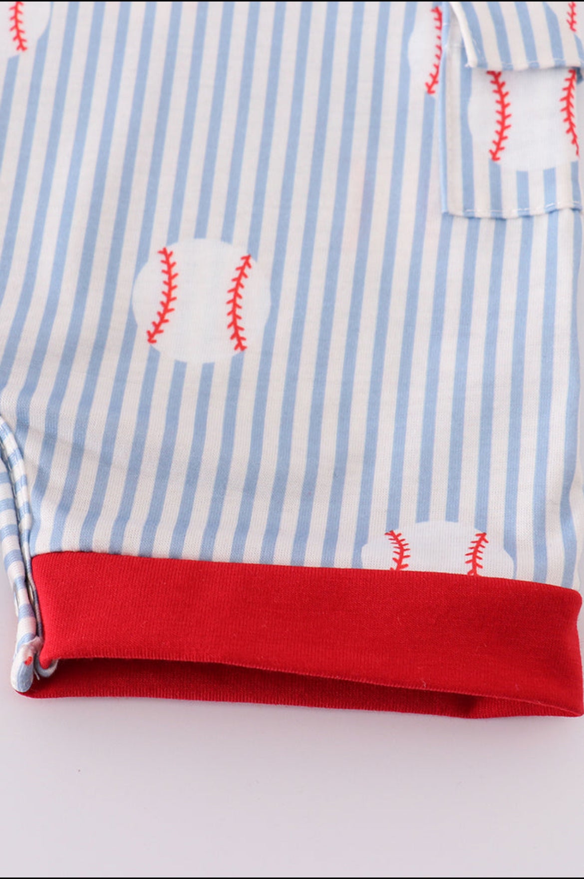 Boy’s Blue Striped Baseball Romper