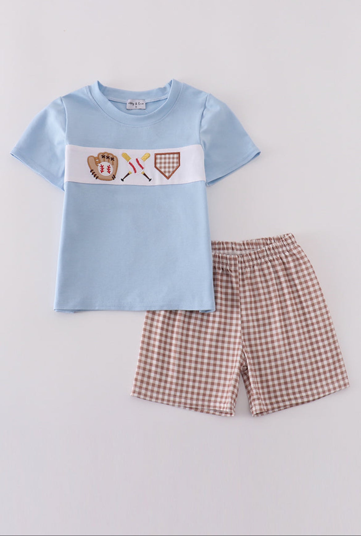 Boy’s Blue Baseball Appliqué Short Set