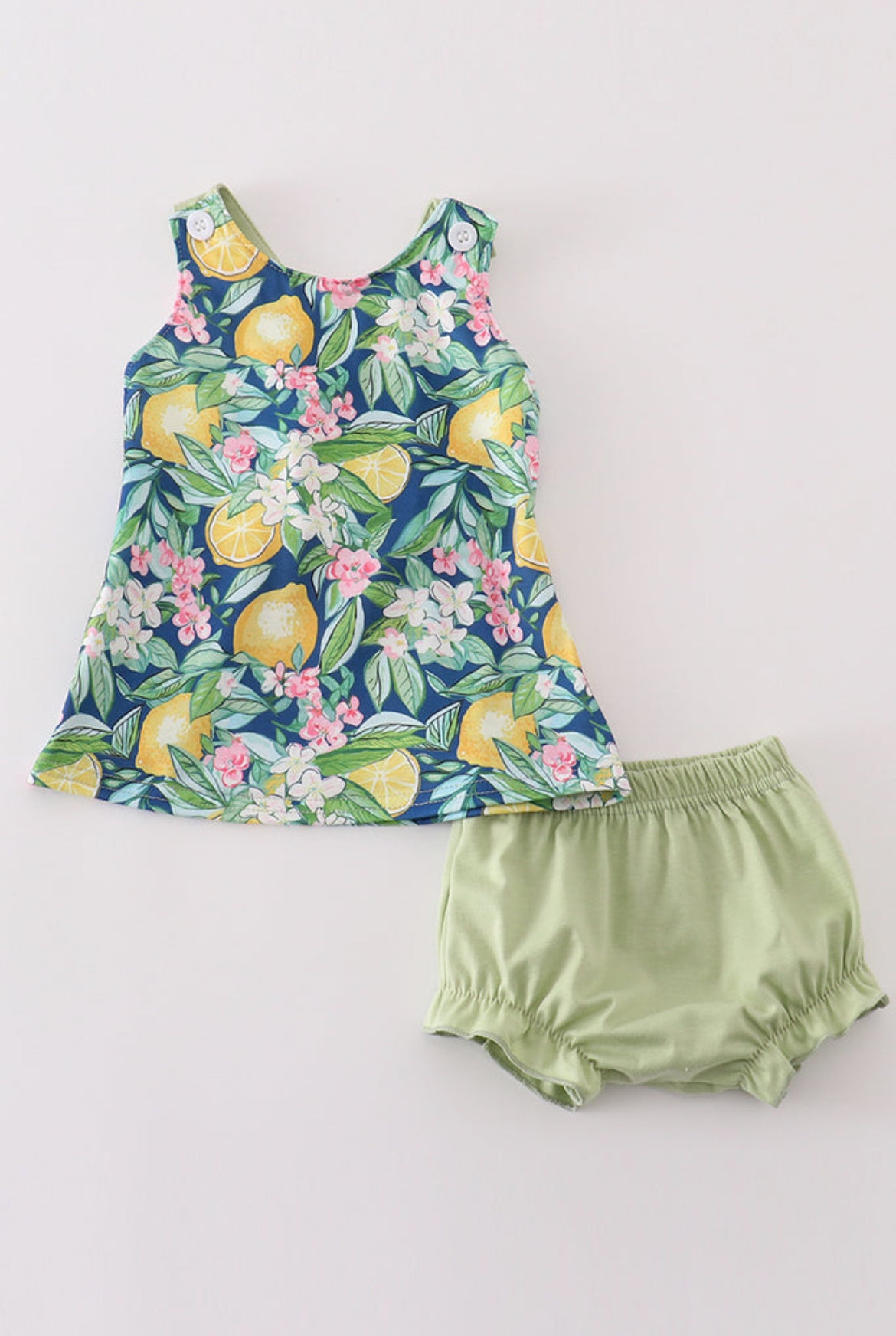 Girl’s Green Lemon Bloomer Set